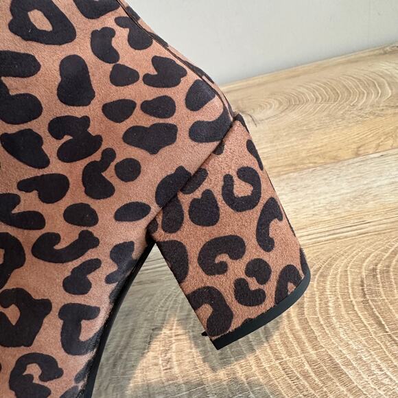 Stuart Weitzman Women's Leopard Print Lace Up Combat Heeled Boot 5 - Picture 8 of 13